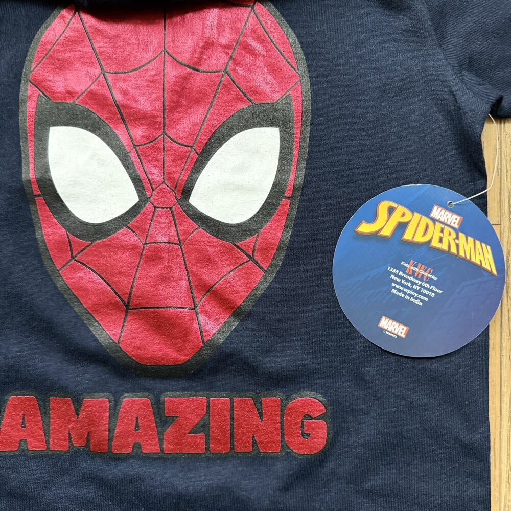 Spider-Man T-shirt Navy With Red Metallic Print Boys NWT Size 3T - Picture 4 of 5